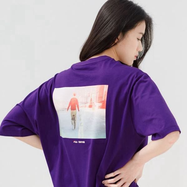 Fila T-Shirt Malaysia - Fila Artist Graphic S/S Women Purple,QYUS-27540